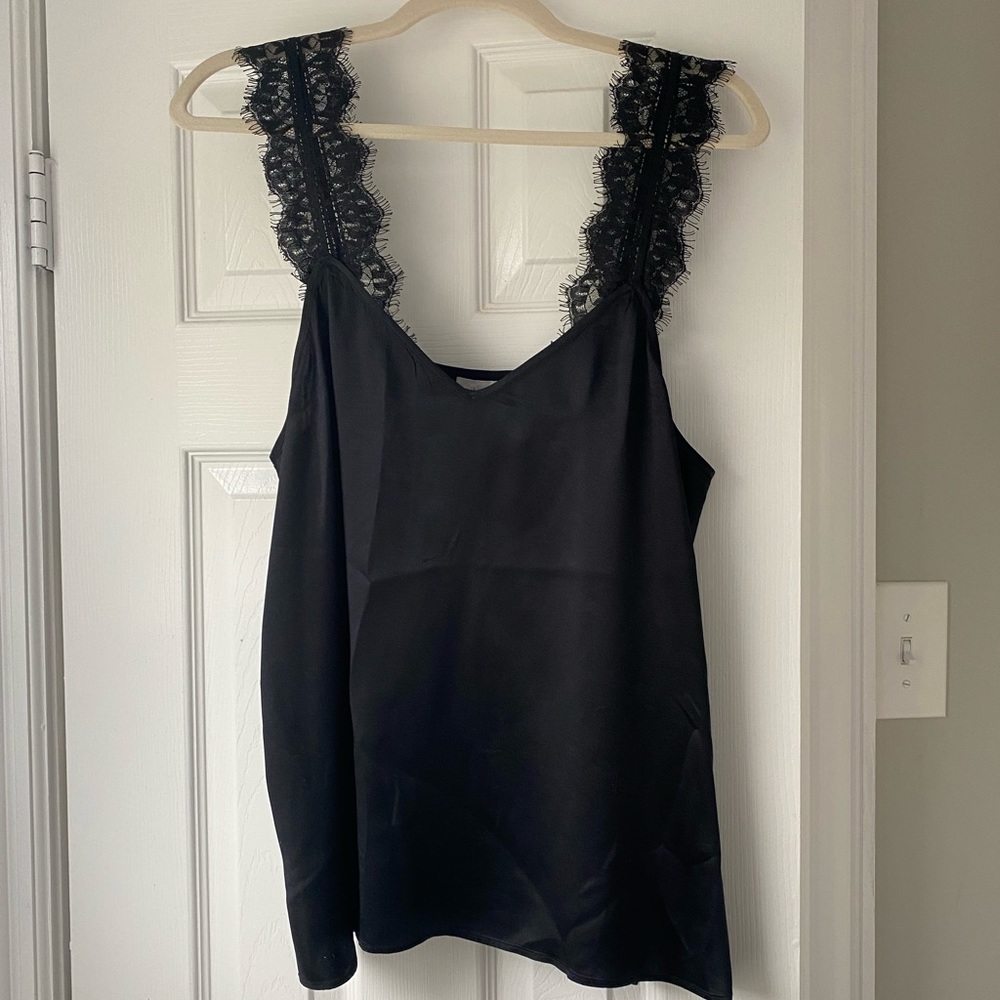 Cami NYC Black Silk Tank